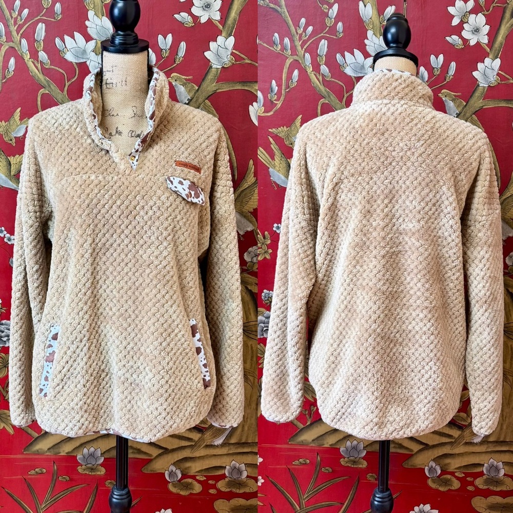 Women’s “Simply Southern” Quarter-button Fuzzy Sweatshirt Top | #W45 - Picture 2 of 13